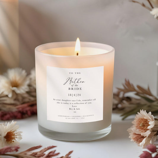 mother of bride candle gift