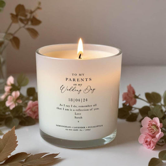 candle gift for parents on wedding day