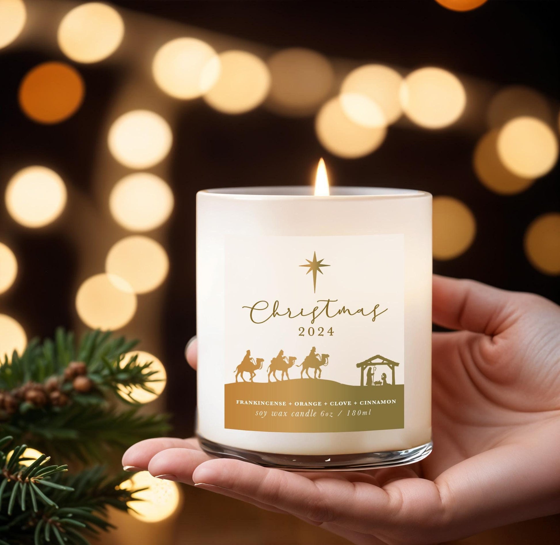 Christmas Wise Men Nativity Candle, Aromatherapy Christmas Candle, Christmas Essential Oil Soy wax Aromatherapy Candle