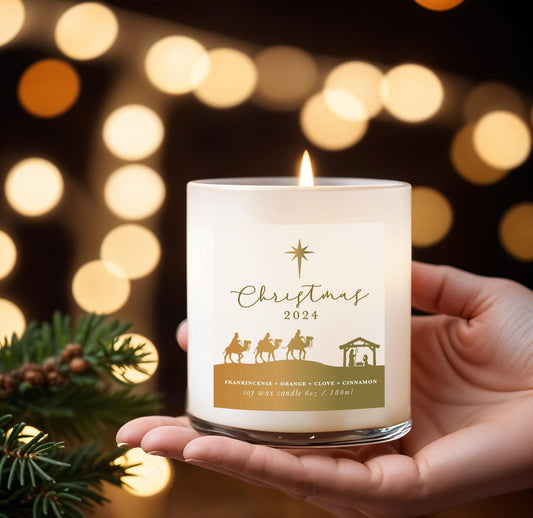 Christmas Wise Men Nativity Candle, Aromatherapy Christmas Candle, Christmas Essential Oil Soy wax Aromatherapy Candle