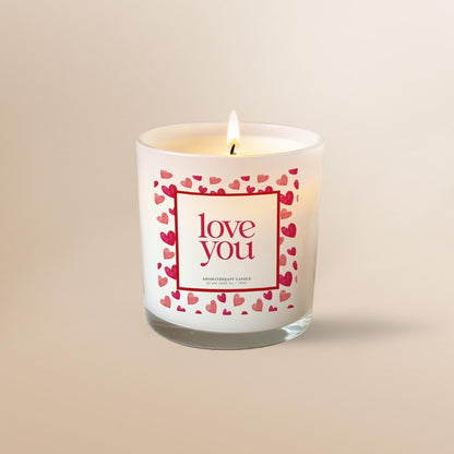 Love You Soy Wax Valentines Candle Gift – Romantic Gift with Heart Design, Aromatherapy Candle for Valentine’s Day, Anniversary