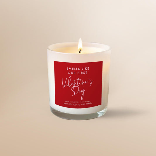 First Valentine&#39;s Day Gift, Valentines Day Aromatherapy Candle, Gift for him, Gift for Her, Gift for Wife, Anniversary Gift