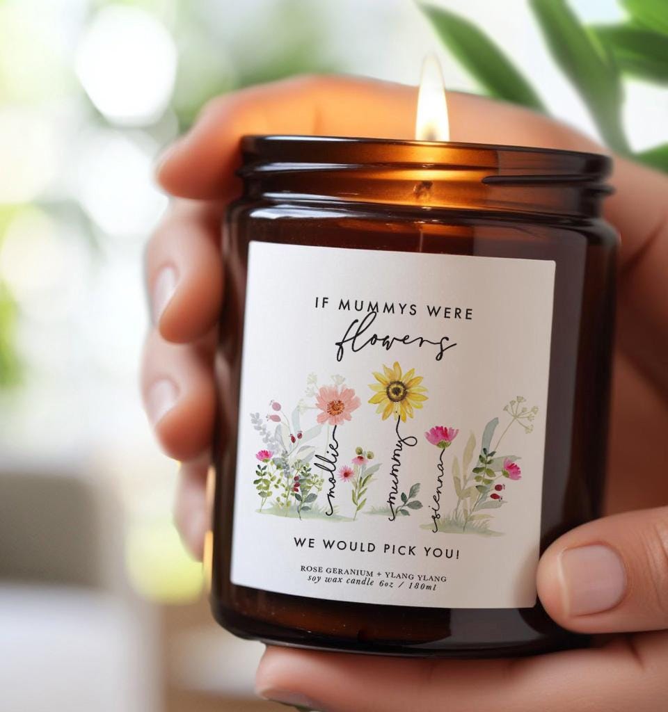 Mother&#39;s Day Personalised Candle Gift, Aromatherapy Candle Gift, Gift for Mummy, Mother&#39;s Day present, Mummy Birthday, Gift from Kids