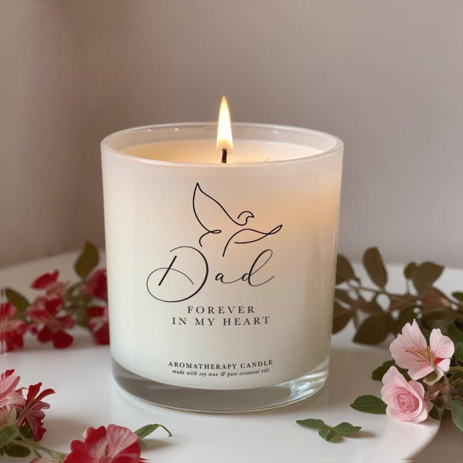 Dad remembrance Candle Gift, In memory candle, Christmas, Sympathy, Bereavement Gift Condolences, Essential oil soy wax candle, Fathers Day