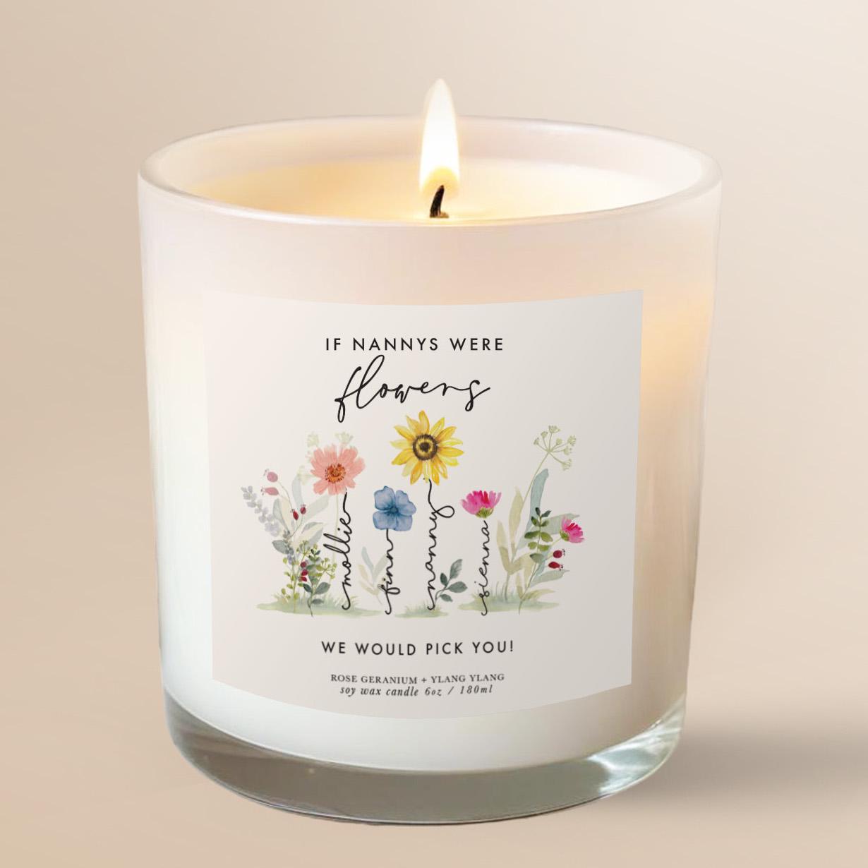Nanny Gift for Mother&#39;s Day Personalised Candle, Aromatherapy Candle, Gift for Nan, Mothers Day present, Nanny Birthday, Gift from Grandkids