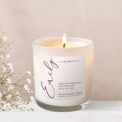 Luxury Candle Birthday Gift for Her, Personalised Candle Friend, Aromatherapy Candle Gift, All Natural, Pure Essential Oils, Soy Wax Candle