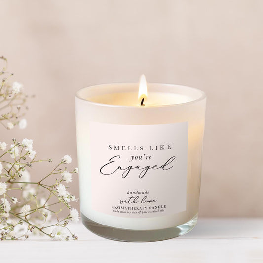 Engagement Candle Gift for Couple, Smells like, All Natural Non Toxic, Personalised Keepsake, Engagement present, Pure Essential oil Soy wax
