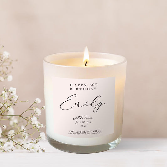 Personalised birthday luxury aromatherapy candle Gift for her friend Best friend 30th 40th 50th 60th 70th Friend Mum Sister Colleague