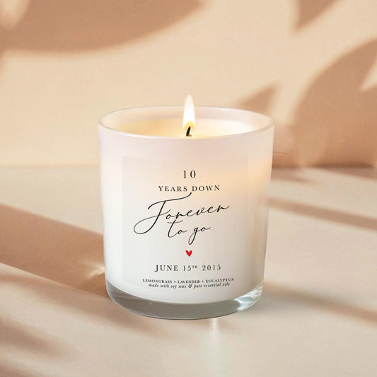 Personalized Anniversary Candle Gift: Natural Soy Wax, Essential Oils