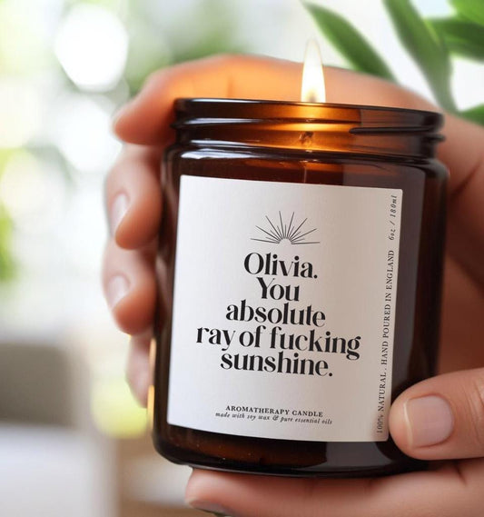 Personalized Candle Gift: Essential Oil Soy Wax, Aromatherapy Scents