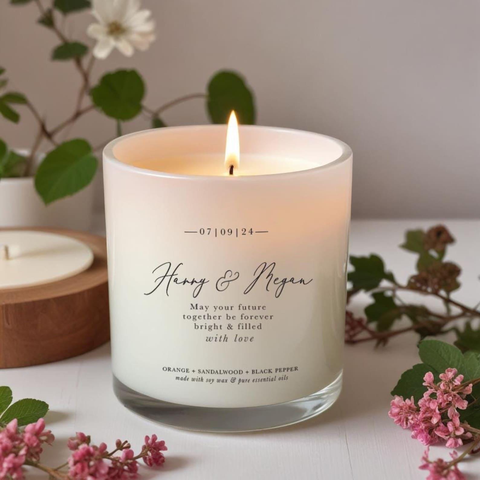 Personalized Wedding Candle Gift Set: Soy Aromatherapy, Gift Box & Matches