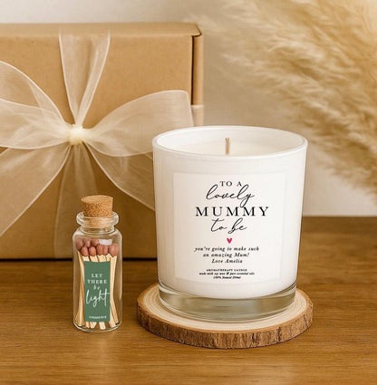 Personalized Mummy To Be Candle Gift Set: Natural Soy, Essential Oils