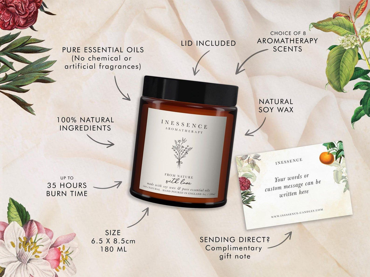 Personalised May Birth Flower Candle Gift Set, Lily of the Valley Scented Soy Candle