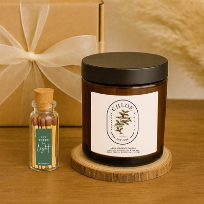 Personalised November Birth Flower Aromatherapy Candle, 100% Natural, Birthday Gift for Her