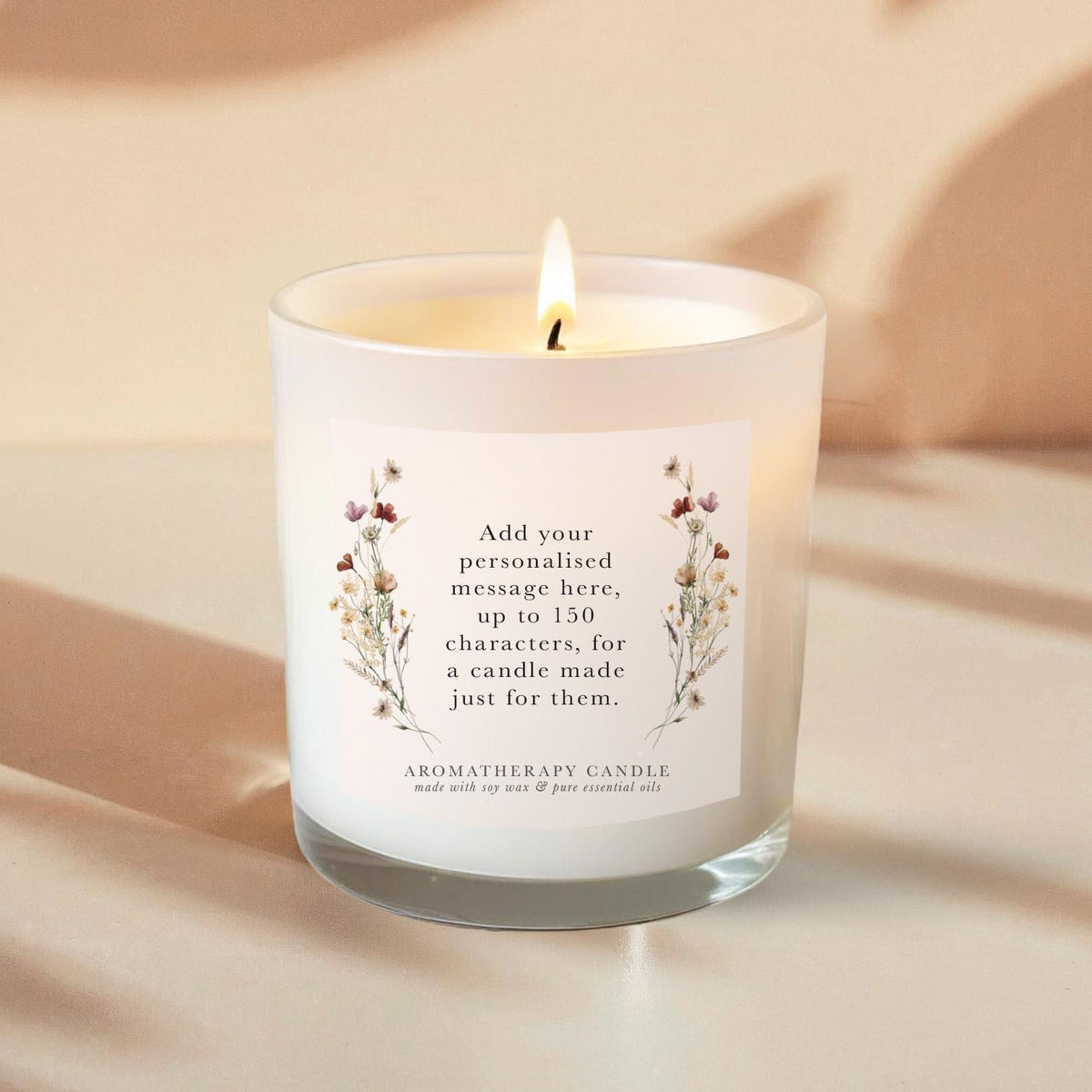 Personalised Aromatherapy Candle | Custom Message Soy Wax Gift (UK Made)