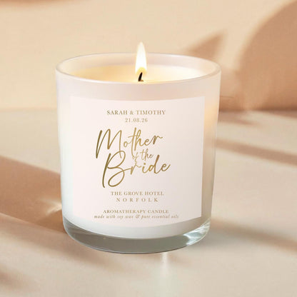 Personalised Mother of the Bride Candle: Luxury Essential Oil Aromatherapy Gift