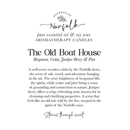 The Old Boathouse Bergamot, Cedar, Juniper Berry & Pine Soy Wax Candle