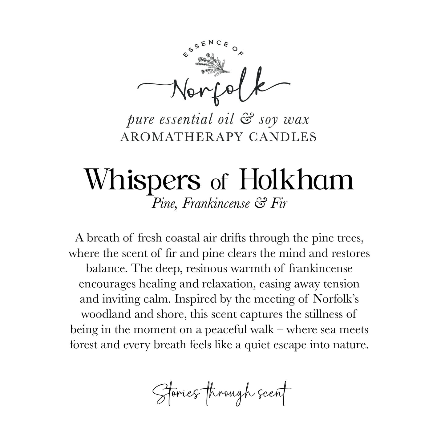 Whispers of Holkham  - Pine, Frankincense & Fir Soy Wax Candle